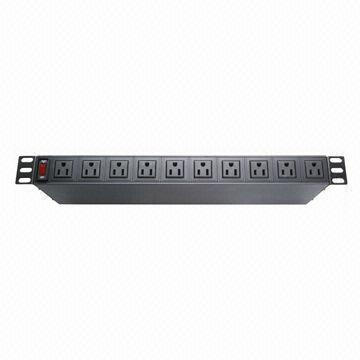 18-Way PDU / USA Plug Socket, 15A, 19-Inch Network Cabinet, tamanho 2u